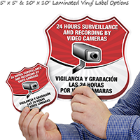24 Hour Surveillance Shield Sign