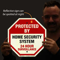 Protected By Home Security System Surveillance Sign