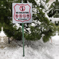 No Soliciting No Exceptions LawnBoss Sign