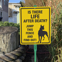 Caution: Humorously Beware of Dogs Sign