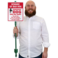 Funny Beware Of Bad Dog LawnBoss Sign