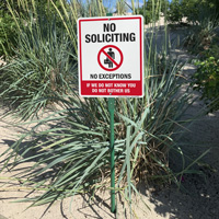 LawnBoss Sign: No Exceptions for Soliciting