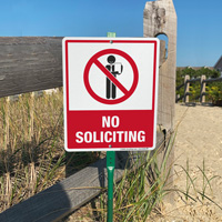 Lawnboss sign prohibiting solicitation