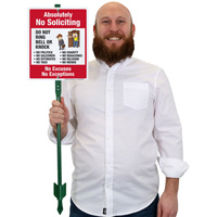 Absolutely No Soliciting Sign Stake Kit