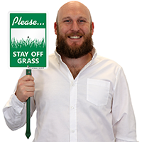 Please stay off grass: Lawnpuppy sign stake kit