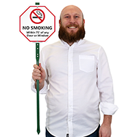 No Smoking Within 75 Feet LawnBoss Sign