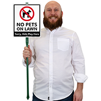 No Pets on Lawn, Kids Play Here LawnBoss Sign
