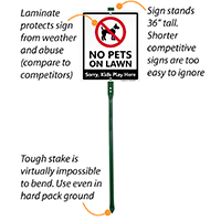 LawnBoss sign for pet and child protection