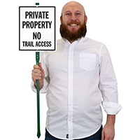 Private Property No Trail Access LawnBoss Sign