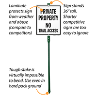 No Trail Access Sign for Private Property