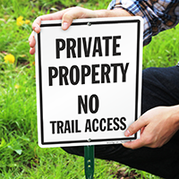 Private Property No Trail Entry LawnBoss Sign