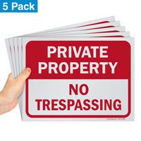 Temporary private property no trespassing sign