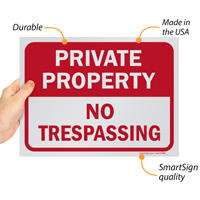 No trespassing temporary signage for private property