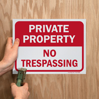 Temporary warning sign for private property