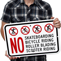 Skateboarding Bicycle Roller Blading Signs