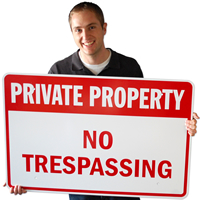 Private Property No Trespassing Signs (Red)