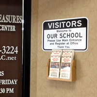 Visitors Welcome to School Register at office Signs