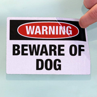 Beware Of Dog Label Set