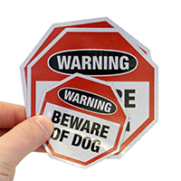 Beware Of Dogs Warning Lable