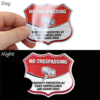 No Trespassing Shield Label Set
