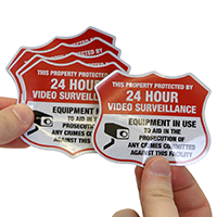 Video Surveillance Shield Label Set