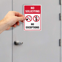 No Soliciting Label