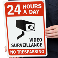 24 Hours Video Surveillance Security Sign