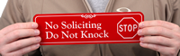 No Soliciting, Do Not Knock ShowCase™ Wall Signs