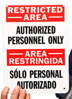Bilingual Authorized Personnel Only Sign