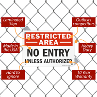 Restricted No Entry Unless Authorized Sign