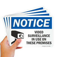 Notice Video Surveillance In Use Sign
