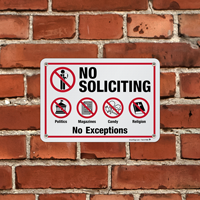 No Exceptions No Soliciting Rule Sign