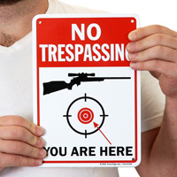 Trespassing prohibited sign