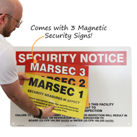 Comes with 3 Magnetic Security Signs!