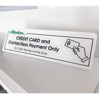 No Cash Payment Contactless Payment Only Desk Sign