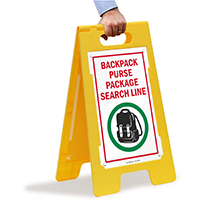 Backpack Purse Package Search FloorBoss Sign