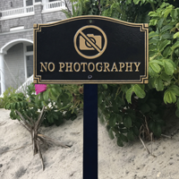 No Photography Statement Plaque With Stake