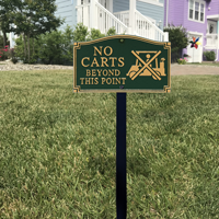 No Carts Statement Plaque With Stake