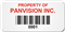 Asset Label, Property of Company Name with Barcode