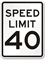 Speed Limit 40 MPH Aluminum Speed Limit Sign