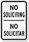 No Soliciting Ningún Solicitar Sign