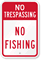 No Trespassing & No Fishing Sign