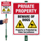 Beware Of Dogs Video Surveillance LawnBoss Sign