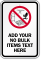 Custom No Bulk Items Sign