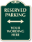 Custom Signature Reserved Parking Arrow Sign