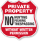 No Fishing Trespassing Without Permission Shield Sign