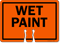 WET PAINT Cone Top Warning Sign