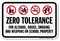 Zero Tolerance For Drugs Weapons On School Sign