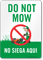 Bilingual Do Not Mow Sign With Symbol