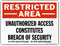 Restricted Area, Breach Of Security Marsec Sign